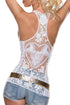 Sexy White Crochet Lace Back Tank Top